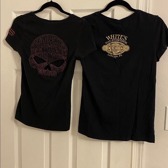 Harley-Davidson Women's Black and Red Short Sleeve Tees - Picture 3 of 3